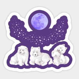 Samoyed Dogs Galaxy Sticker